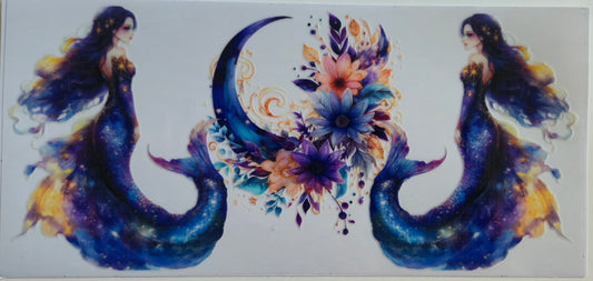 (59) Two Mermaids Flower & Moon