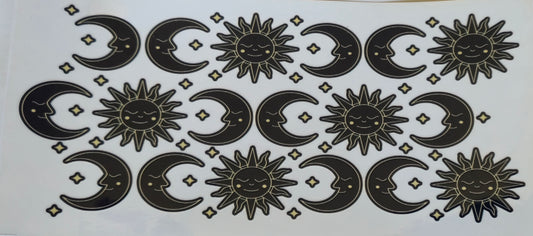 (333) Moon and sun (black)